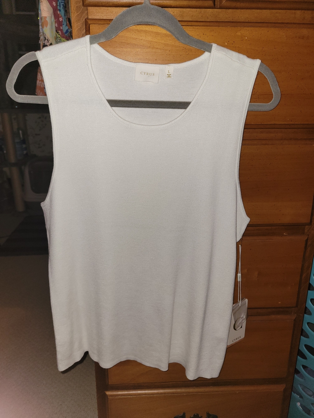 Cyrus White Sleeveless Knit Tank